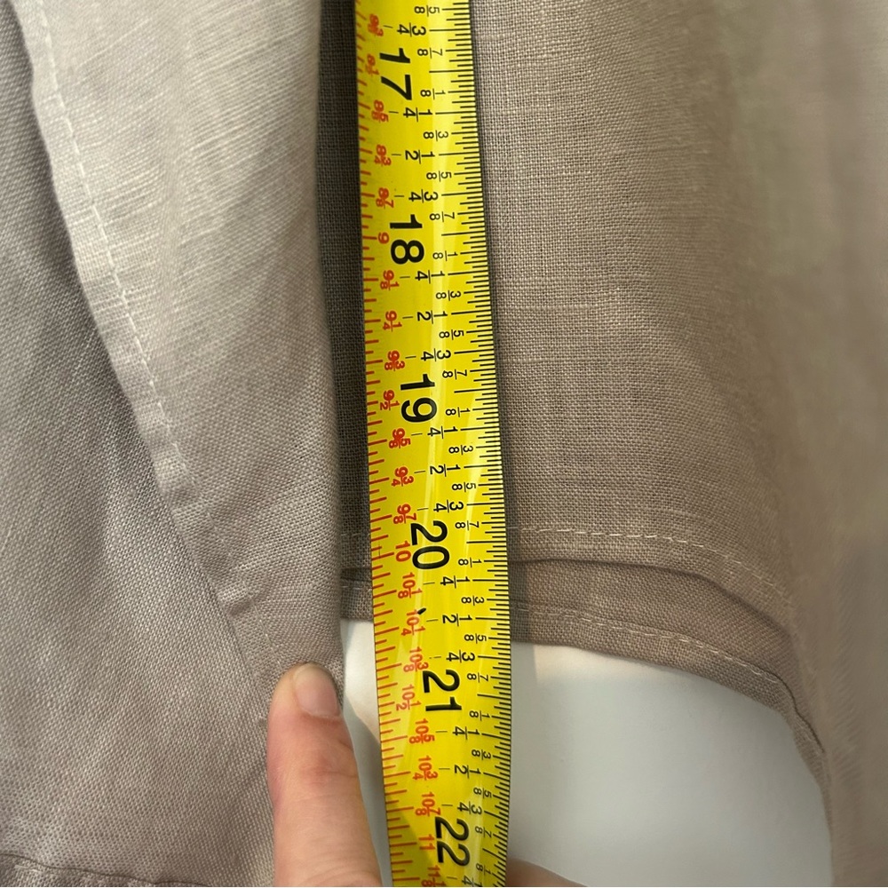 Womens PLANET Lauren G Tan 100% Linen Open Front Cardigan Sweater Top One Size - Picture 7 of 7